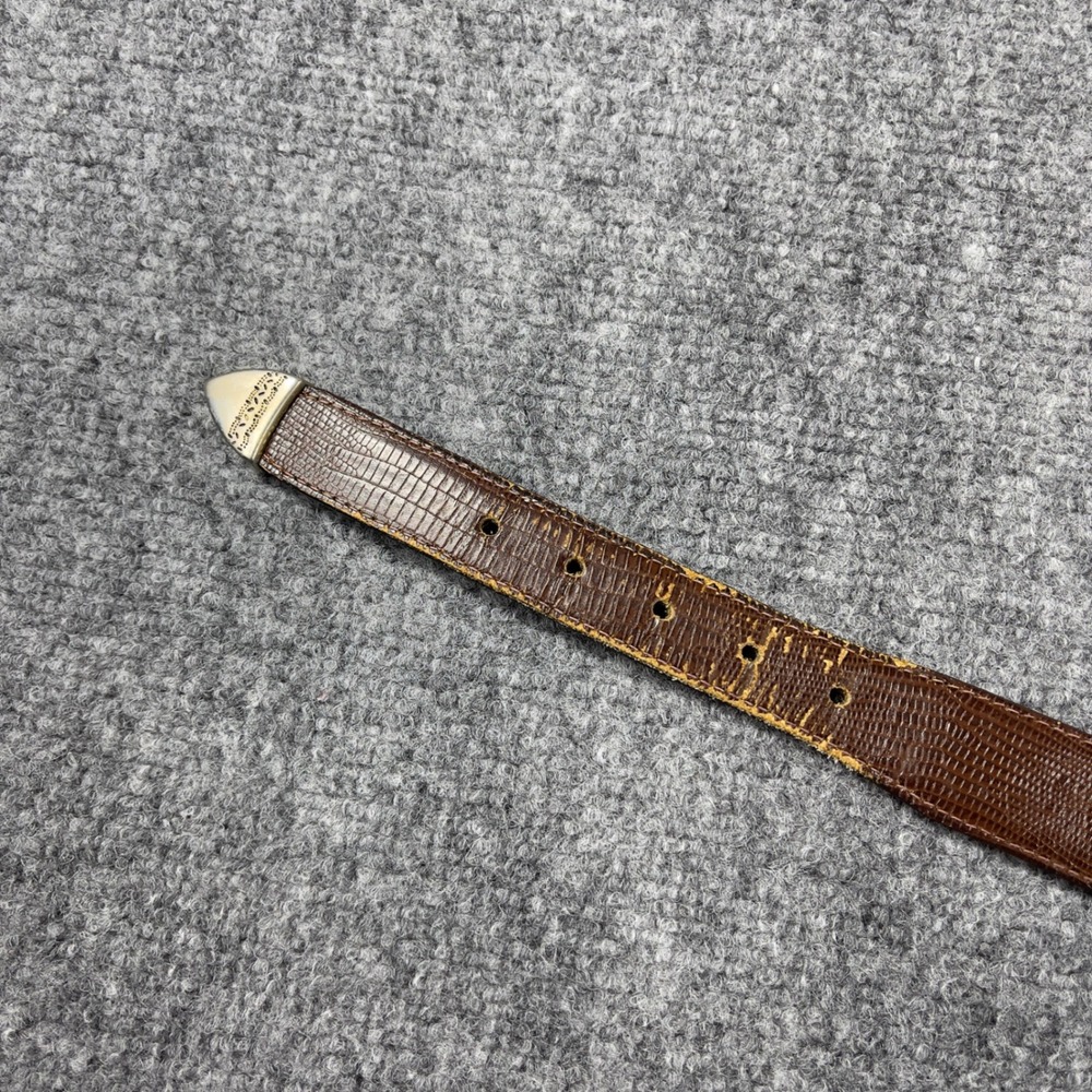 Vintage 100th U.S. Open Pebble Beach Lizard Embossed Leather Belt Mens 38 Brown - Picture 6 of 6